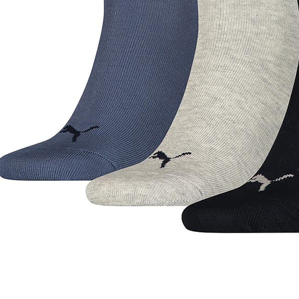 Puma Unisex Quarter Training Ankle Socks (3-pack) 2.5 Navy/Black/Light Grey 2.5 UK-5 UK