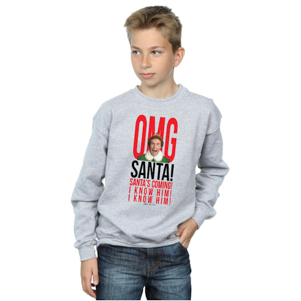 Elf Boys OMG Santa I Know Him Sweatshirt 5-6 år Sports Grey Sports Grey 5-6 Years