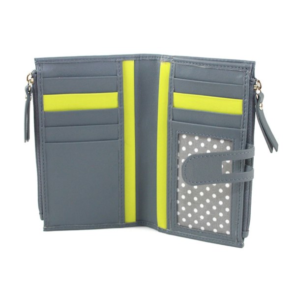 Eastern Counties Leather Ottilie Plånbok i Läder för Kvinnor Grey/Citrus One Size
