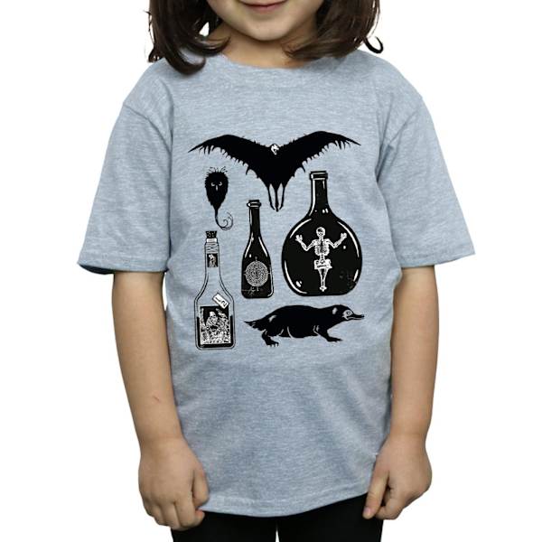 Fantastiska vidunder Girls Plain Icons Bomull T-shirt 7-8 år Spo Sports Grey 7-8 Years