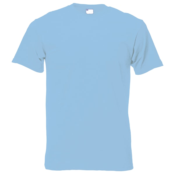 Herr T-shirt med kort ärm, casual, stor, ljusblå Light Blue Large