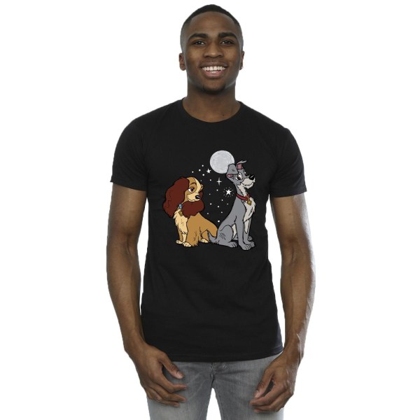 Disney Mens Lady And The Tramp Moon T-shirt 3XL Svart Black 3XL