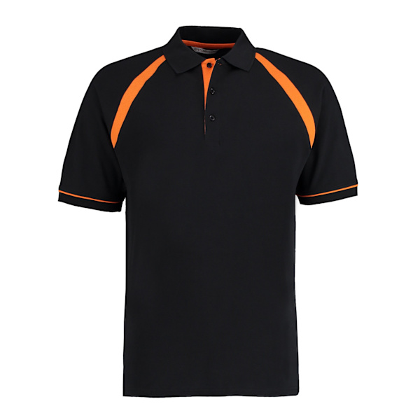 Kustom Kit Herr Oak Hill Piqué Poloskjorta M Svart/Orange Black/Orange M
