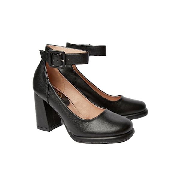 Faith Dam/Damer Celine Hög Klack Klackskor 8 UK Bla Black 8 UK