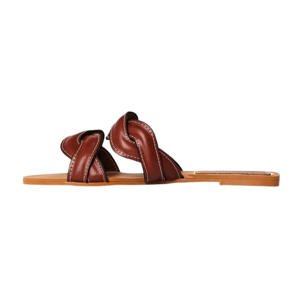 Where's That From Dam/Dam Flätade Casual Platta Sandaler 6 U Tan 6 UK