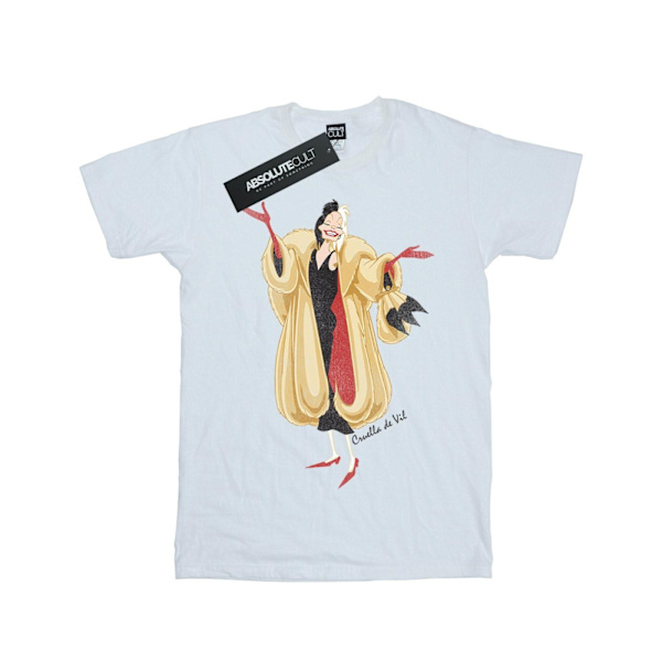 Disney Boys 101 Dalmatians Classic Cruella De Vil T-Shirt 7-8 år White 7-8 Years