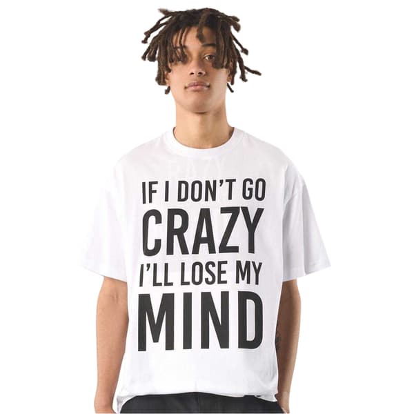Pretty Green Herr If I Don´t Go Crazy Text Regular T-Shirt White S