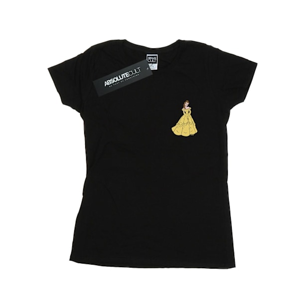 Disney Princess Dam T-shirt i bomull med Belle-motiv för kvinnor/damer, XXL, svart Black XXL