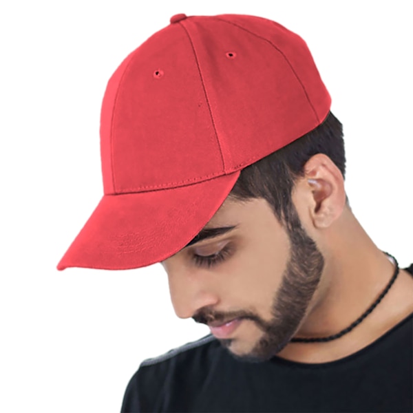 Atlantis Liberty Six Buckle Borstad Bomull 6 Panel Cap En Storlek Red One Size