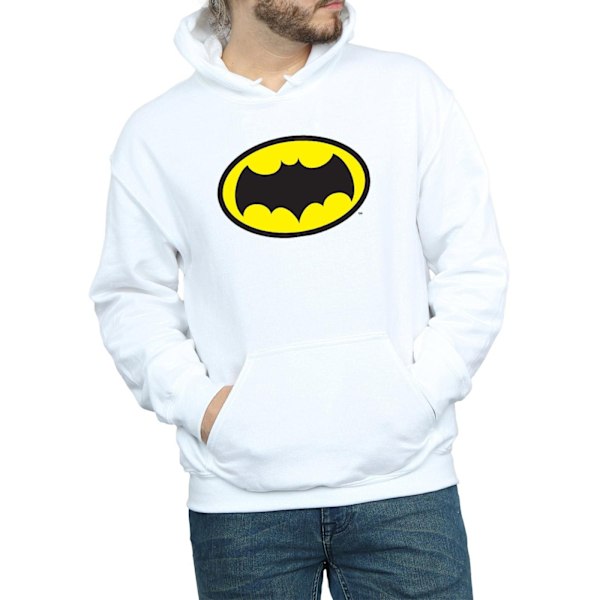 DC Comics Herr Batman TV-serie Logotyp Hoodie XL Vit White XL