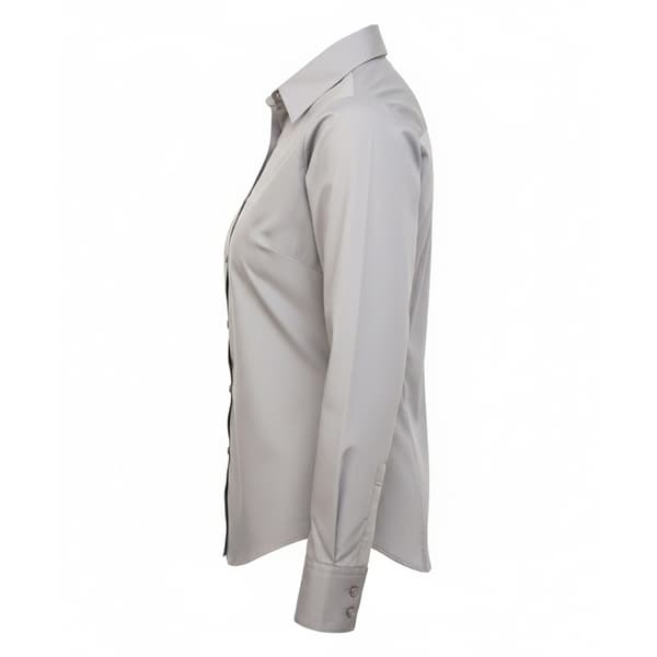 Premier Dam/Kvinnor Poplin Långärmad Blus 24 Silver Silver 24