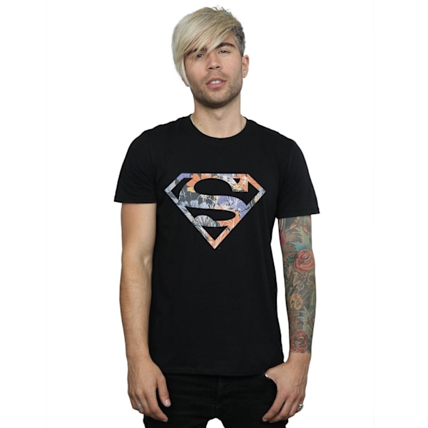 DC Comics Herr Superman Floral Logo 2 T-shirt M Svart Black M