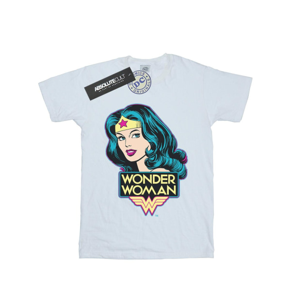 Wonder Woman Girls Head T-Shirt 7-8 år Vit White 7-8 Years