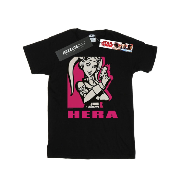 Star Wars Girls Rebels Hera Cotton T-Shirt 7-8 Years Black Black 7-8 Years