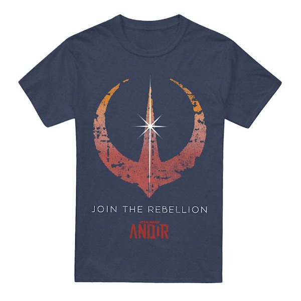 Star Wars: Andor Unisex Vuxen Gå Med I Rebellerna T-Shirt S Heat Heather Navy S