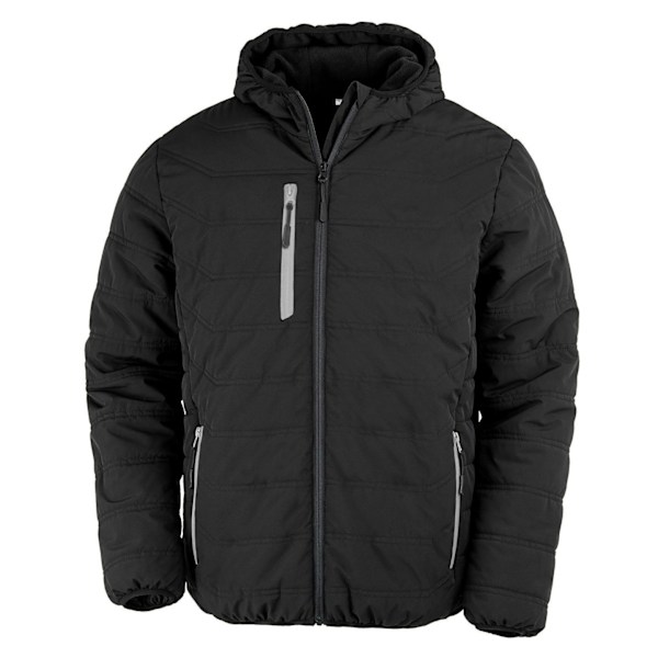 Result Genuine Recycled Mens Compass Padded Jacket XXL Svart/Grå Black/Grey XXL