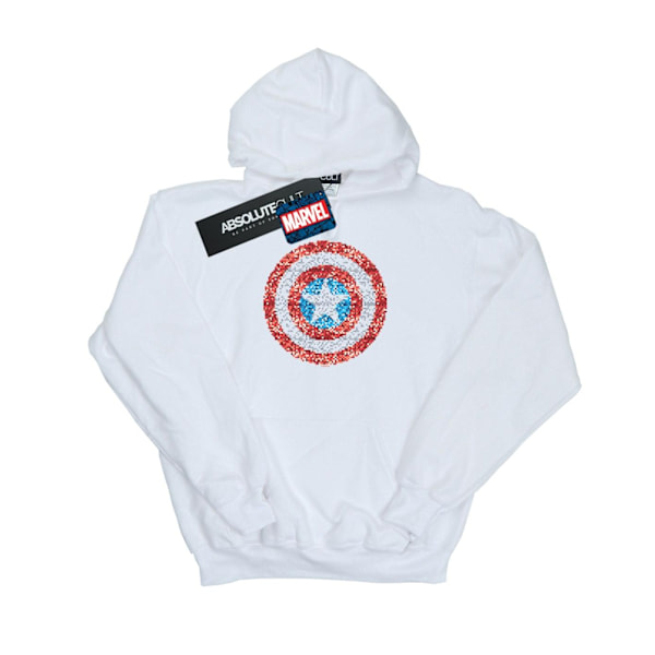 Marvel Herr Captain America Pixelated Shield Hoodie 5XL Vit White 5XL