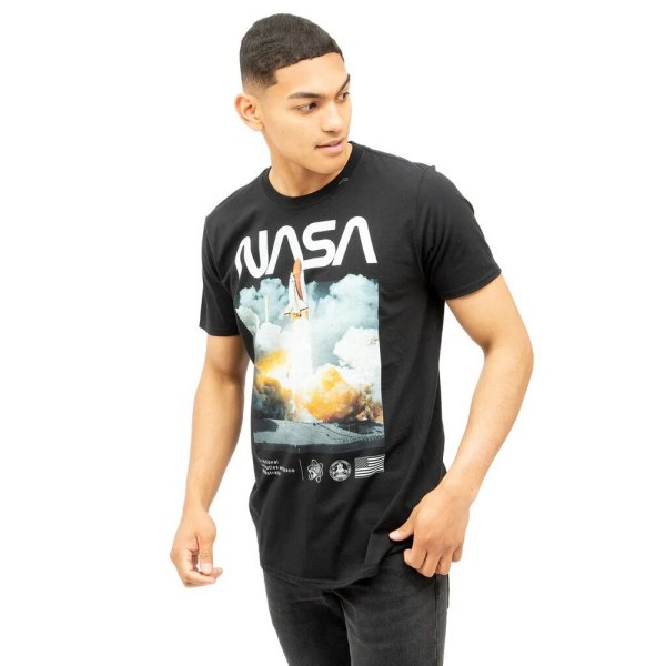 NASA Herr Lift Off bomull T-shirt M Svart Black M