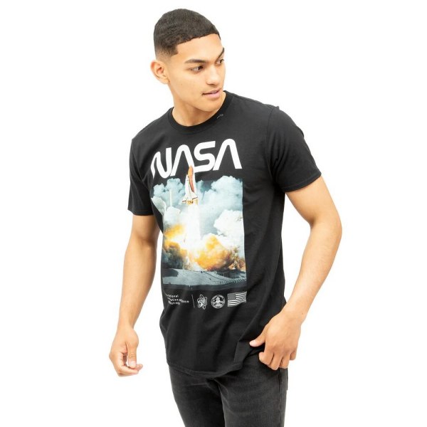 NASA Herr Lift Off bomull T-shirt S Svart Black S