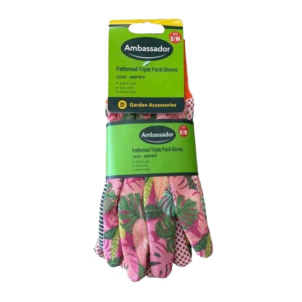 Ambassador Unisex Vuxen Bomull Mönstrade Handskar (3-pack) En Multicoloured One Size