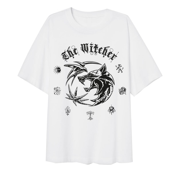 The Witcher Dam/Dam Symbol Oversized T-shirt L Vit White L