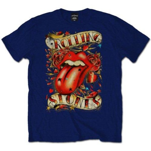 The Rolling Stones Unisex Adult Stars Logo T-Shirt M Navy Blue Navy Blue M