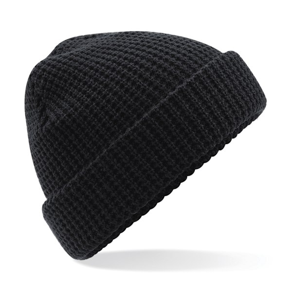 Beechfield Unisex Klassisk Våffel Stickad Vintermössa En Storlek Black One Size