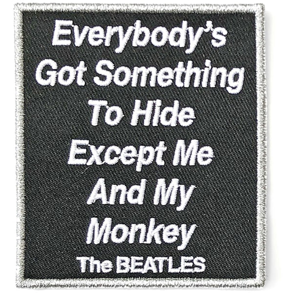 The Beatles Everybody´s Got Something To Hide Except Me And My Monkey Vävda Patch En Storlek Svart/Vit Black/White One Size