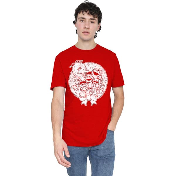 Sesamgatan Unisex Vuxen Big Bird Scribble Heather Jul Red XL