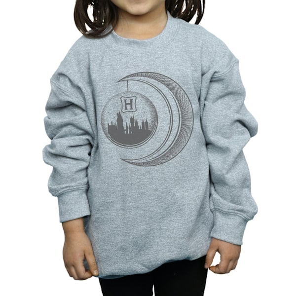 Harry Potter Tjejer Hogwarts Månsweatshirt 7-8 År Sports Grå Sports Grey 7-8 Years