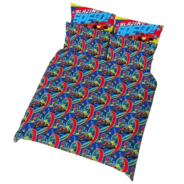 Blaze och Monstermaskinerna Brinnande Hastighet Vändbart Påslakanset Multicoloured Double