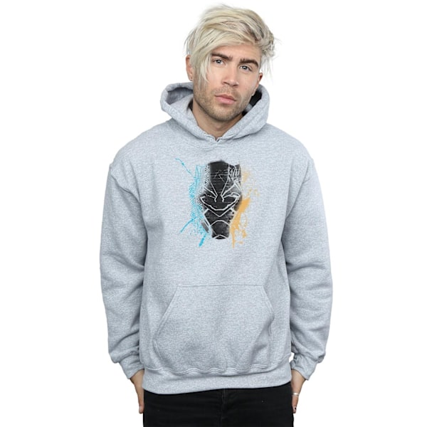 Marvel Herr Svart Panther Splash Hoodie L Heather Grey Heather Grey L