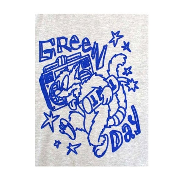 Green Day Unisex Vuxen Cat Blaster Sweatshirt L Grå Grey L