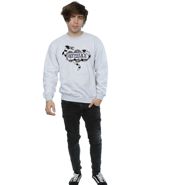 Beetlejuice Sandworm Logo Sweatshirt L Sports Grey för män Sports Grey L