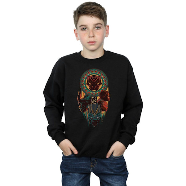 Marvel Boys Black Panther Totem Sweatshirt 9-11 år Svart Black 9-11 Years