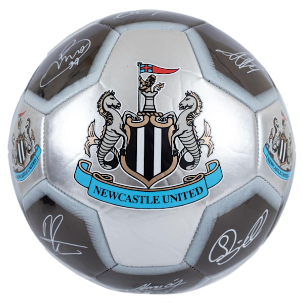 Newcastle United FC Signaturfotboll 26 Paneler Storlek 5 Silver/Grå/Svart Silver/Grey/Black 5