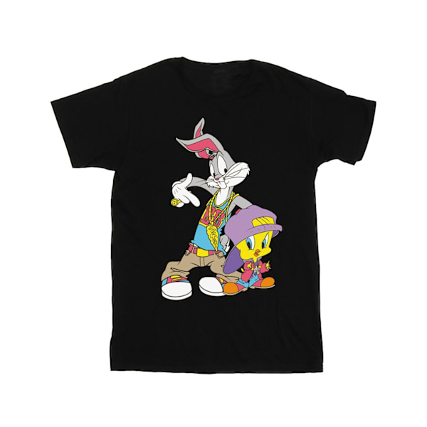 Looney Tunes Dam/Damer Bugs And Tweety Hip Hop Bomull Pojkvän T-Shirt Black L