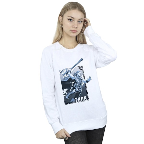 Marvel Dam/Kvinnor Thor Love And Thunder Attack Sweatshirt M White M