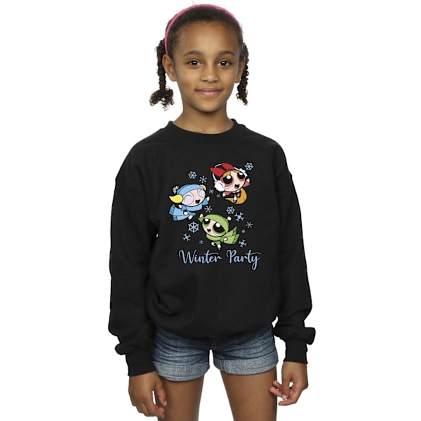 Powerpuff Girls Girls Girls Vinterfest Sweatshirt 9-11 År Black 9-11 Years