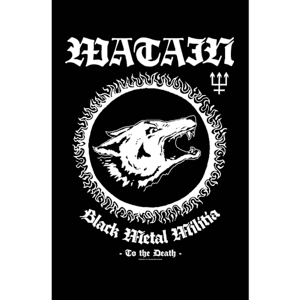 Watain Black Metal Militia Textil Affisch 106cm x 70cm Svart/Vit Black/White 106cm x 70cm