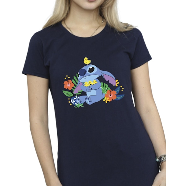 Disney Dam/Kvinnor Lilo & Stitch Fåglar Bomull T-shirt L Marinblå Navy Blue L