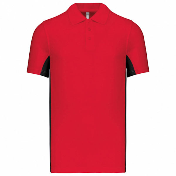 Kariban Herr Flag Polycotton Pique Poloshirt XXL Röd/Svart Red/Black XXL