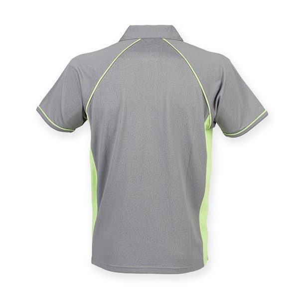 Finden & Hales Herr Piped Performance Sports Polo Shirt M Gunme Gunmetal Grey/Lime M