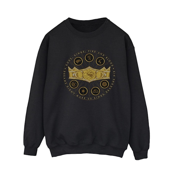 Game Of Thrones: House Of The Dragon Dam/Kvinnors Guds Kungar Eld Och Blod Sweatshirt XXL Svart Black XXL