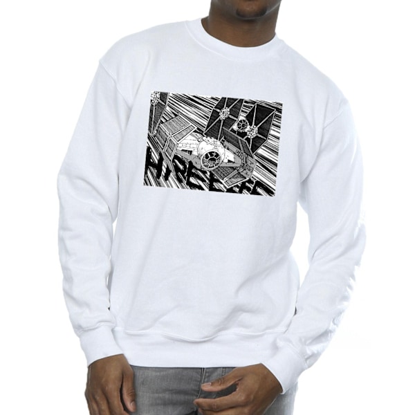 Star Wars Anime Plane Sweatshirt för män, S, vit White S
