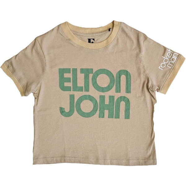 Elton John Unisex Vuxen Text Crop Top M Sand Sand M