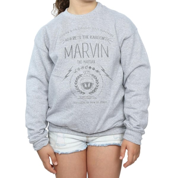 Looney Tunes Girls Marvin The Martian Where´s The Kaboom Sweatshirt Sports Grey 7-8 Years