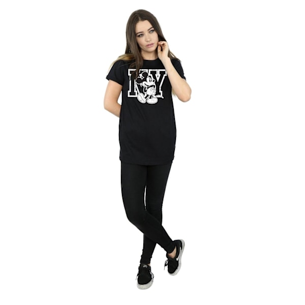 Disney Dam/Damer Mickey Mouse NY Kicking Bomull Boyfriend T-shirt Black XL