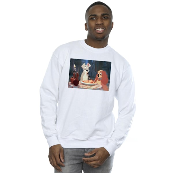 Disney Herr Lady Och Lufsen Spaghetti Foto Sweatshirt XXL W White XXL