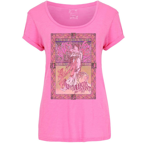 Janis Joplin Dam/Kvinna Avalon Ballroom ´67 Bomulls-T-shirt S Pink S